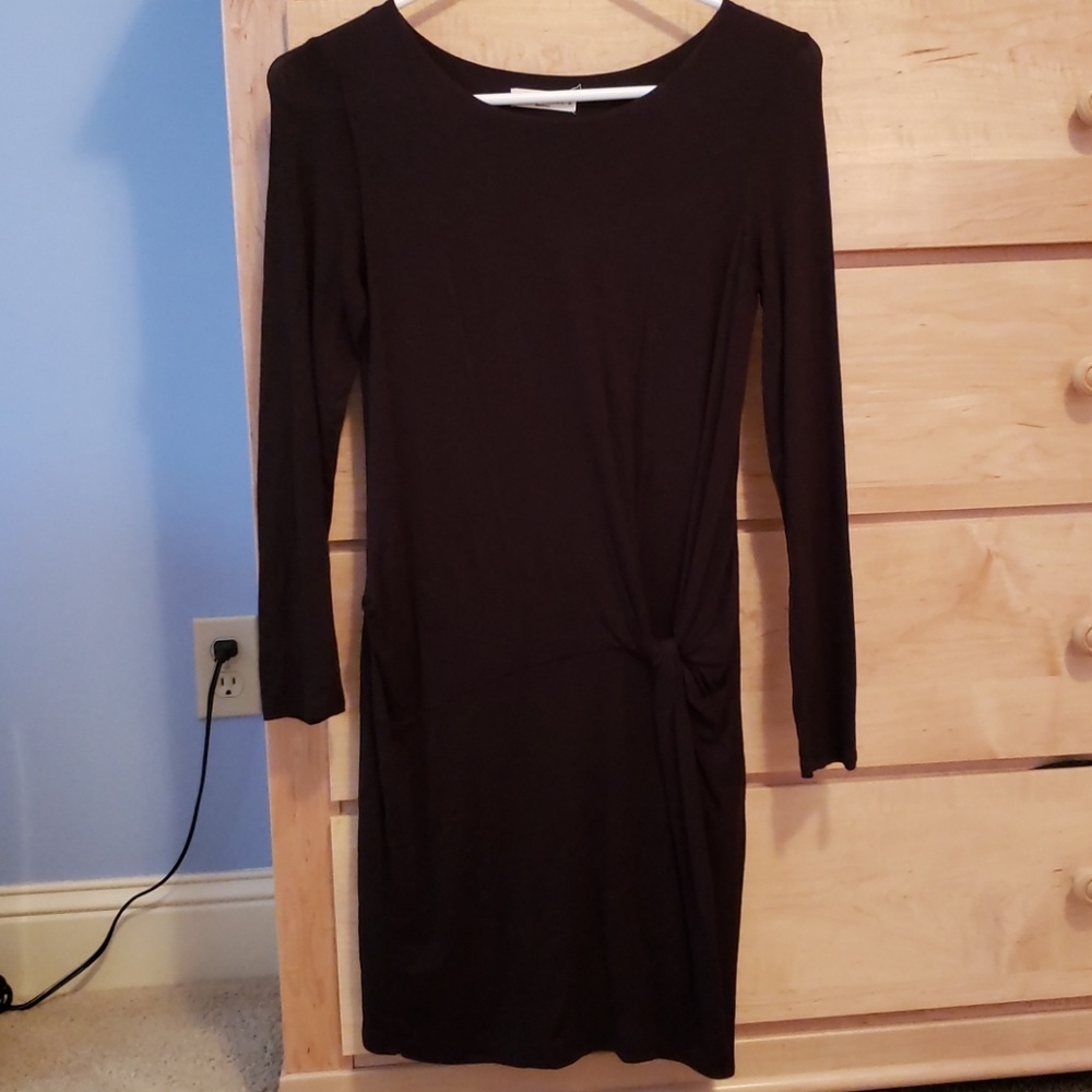 S Wasabi + Mint Black Knot Mini Dress